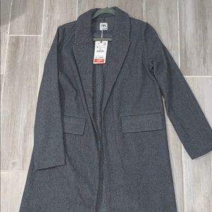 Zara Long Grey Trench Coat